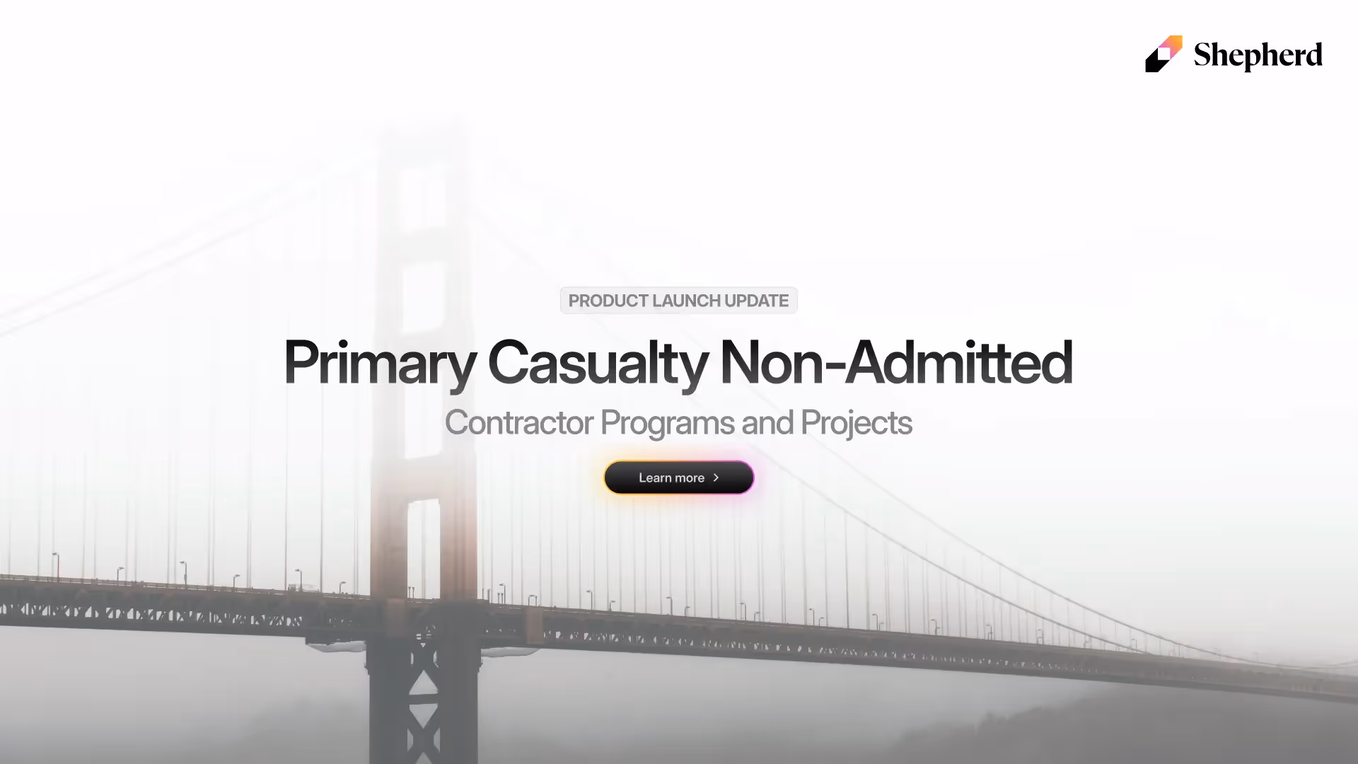 Shepherd Primary Casualty Non-Admitted: contractor programs and projects.